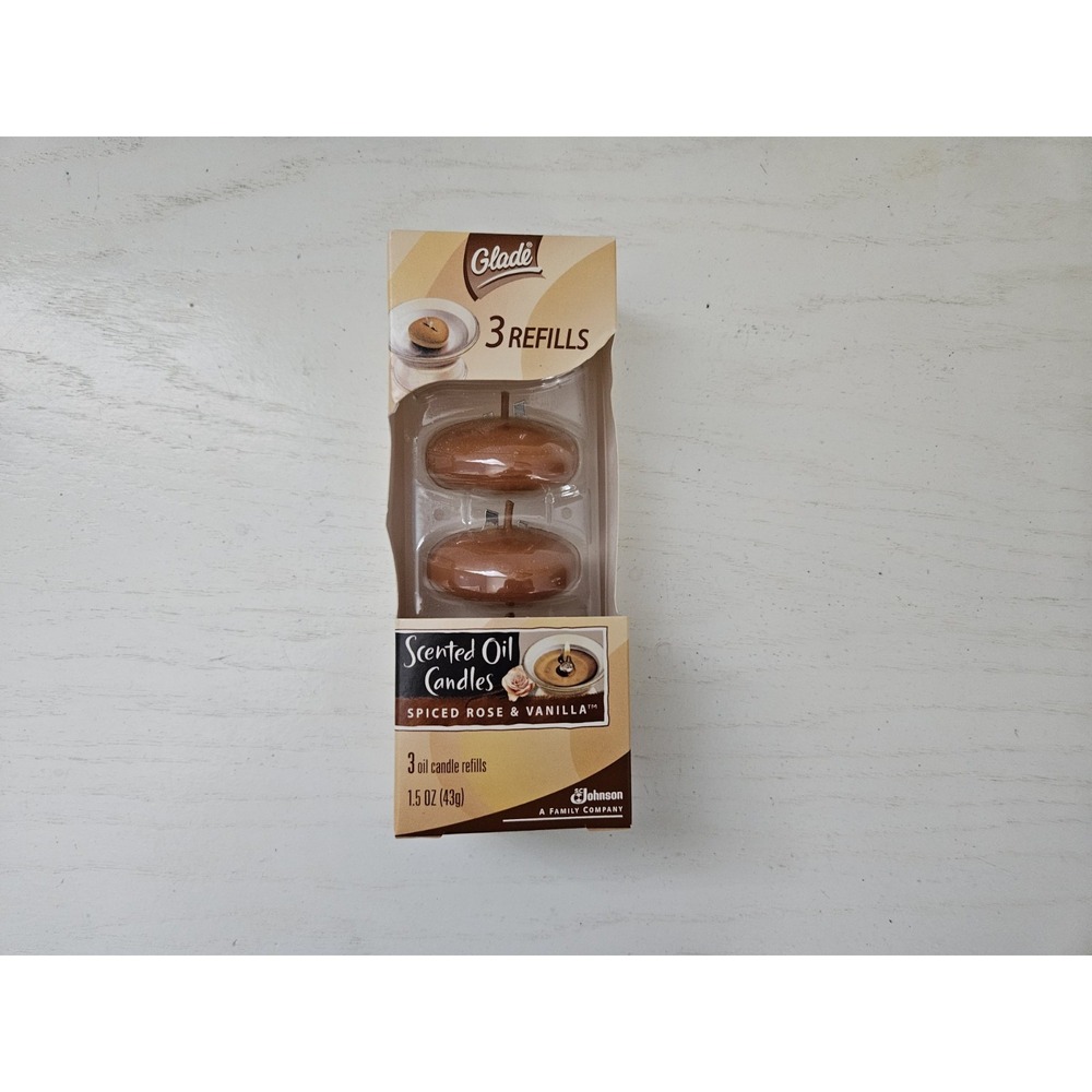 VTG Glade Scented Oil Spiced Rose‎ & Vanilla Candles 3 Oil Refills Discontinued